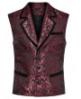 Punk Rave Black and Red Gothic Gorgeous Jacquard Party Waistcoat for Men