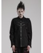 Punk Rave Black Gothic Punk Metal Buckle Decadent Long Sleeve Shirt for Men