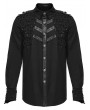 Punk Rave Black Gothic Punk Metal Buckle Decadent Long Sleeve Shirt for Men