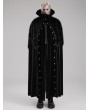 Punk Rave Black Retro Gothic Ornate Velvet Plush Splicing Long Cloak for Men