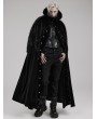 Punk Rave Black Retro Gothic Ornate Velvet Plush Splicing Long Cloak for Men