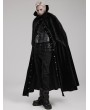 Punk Rave Black Retro Gothic Ornate Velvet Plush Splicing Long Cloak for Men