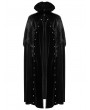 Punk Rave Black Retro Gothic Ornate Velvet Plush Splicing Long Cloak for Men