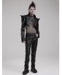 Punk Rave Black Gothic Punk Super Short PU Leather Jacket for Men