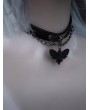 Black Gothic Moth Pendant Punk Chain PU Leather Choker