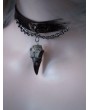 Black Gothic Bird Skull Pendant Punk Chain Leather Choker