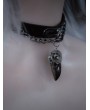 Black Gothic Bird Skull Pendant Punk Chain Leather Choker