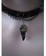 Black Gothic Bird Skull Pendant Punk Chain Leather Choker