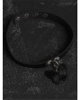 Black Dark Gothic Faux Leather Choker with Butterfly Pendant