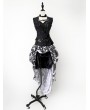 Rose Blooming Gothic Steampunk Corset Burlesque High-Low Prom Party Dress