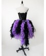 Rose Blooming Black and Purple Gothic Feather Burlesque Corset Short Prom Party Dress