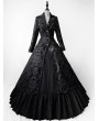 Rose Blooming Black Vintage Two-Pieces Gothic Victorian Coat Ball Gown Dress