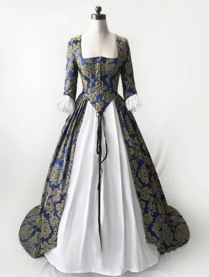 princess polly baby blue dress Adult Womens Dark Victorian Era Funeral Lady Princess Dress Costume, Size:  XL main image 0