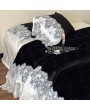 Black and White Gothic Vintage Romantic Lace Trim Comforter Set