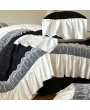 Black and White Vintage Gothic Lace Ruffle Gothic Comforter Set