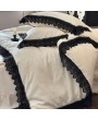 Cream and Black Jacquard Lace Vintage Gothic Comforter Set