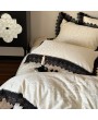 Cream and Black Jacquard Lace Vintage Gothic Comforter Set