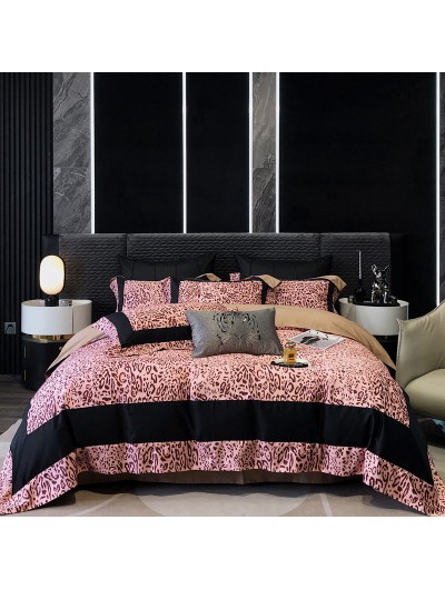 Pink Leopard Print Gothic Fashionable Comforter Set