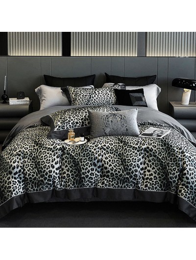 Black and White Leopard Print Gothic Fashionable Comforter Set