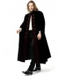 Pentagramme black vintage gothic double-breasted velvet long cape for men