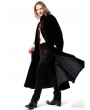 Pentagramme black vintage gothic double-breasted velvet long cape for men