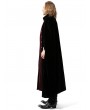 Pentagramme black vintage gothic double-breasted velvet long cape for men