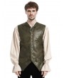 Pentagramme green victorian steampunk gothic pirate vest for men