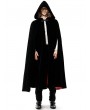 Pentagramme black vintage gothic velvet hooded long cape for men