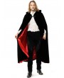 Pentagramme black vintage gothic velvet hooded long cape for men
