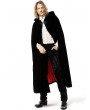 Pentagramme black vintage gothic velvet hooded long cape for men