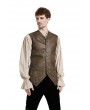 Pentagramme brown victorian steampunk gothic pirate vest for men