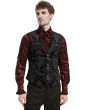 Pentagramme black vintage gothic victorian brocade party vest for men