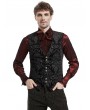 Pentagramme black vintage gothic victorian brocade party vest for men