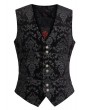 Pentagramme black vintage gothic victorian brocade party vest for men