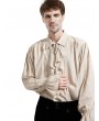 Pentagramme ivory vintage gothic aristocrat jabot pirate style shirt for men