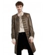 Pentagramme brown vintage steampunk gothic mid-length coat for men