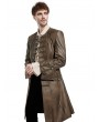 Pentagramme brown vintage steampunk gothic mid-length coat for men