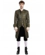 Pentagramme green vintage steampunk gothic mid-length trench coat for men