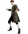 Pentagramme green vintage steampunk gothic mid-length trench coat for men