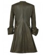 Pentagramme green vintage steampunk gothic mid-length trench coat for men