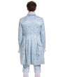 Pentagramme blue gothic baroque victorian brocade mid-length party coat for men