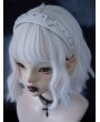 White Gothic Punk Style Metal Studded Headband