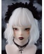 Black Gothic Lace Ruffle Maid Lolita Headband