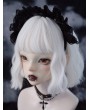Black Gothic Lace Ruffle Maid Lolita Headband