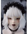 Black Gothic Lace Bowknot Trim Lolita Headband