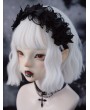 Black Gothic Lace Bowknot Trim Lolita Headband