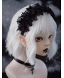 Black Gothic Lace Bowknot Trim Lolita Headband