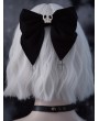 Black Gothic Punk Lolita Small Skull Bow Hair Clip
