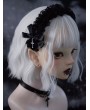 Black Gothic Bowknot Cross Ruffled Lace Headband