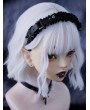 Black Gothic Buckle Belt Rivet Pleated Headband